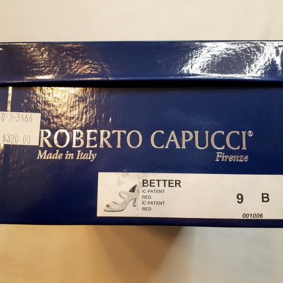 Roberto Capucci Firenze Red Patent Open Toe Shoes - Picture 2 of 15